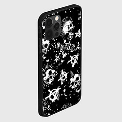 Чехол для iPhone 12 Pro Панк черепа - анархия, цвет: 3D-черный — фото 2