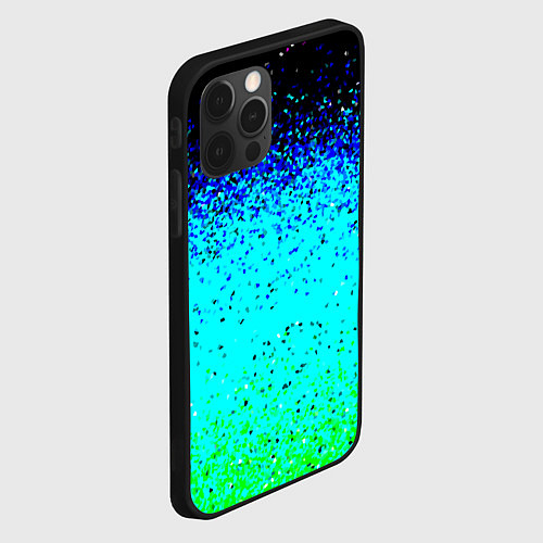 Чехол iPhone 12 Pro Пикселизация неоновых цветов / 3D-Черный – фото 2