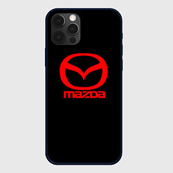 Чехол для iPhone 12 Pro Mazda red logo, цвет: 3D-черный