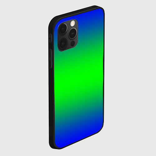 Чехол iPhone 12 Pro Зелёный градиент текстура / 3D-Черный – фото 2