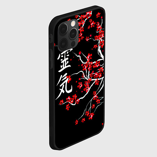 Чехол iPhone 12 Pro Цветы сакуры / 3D-Черный – фото 2