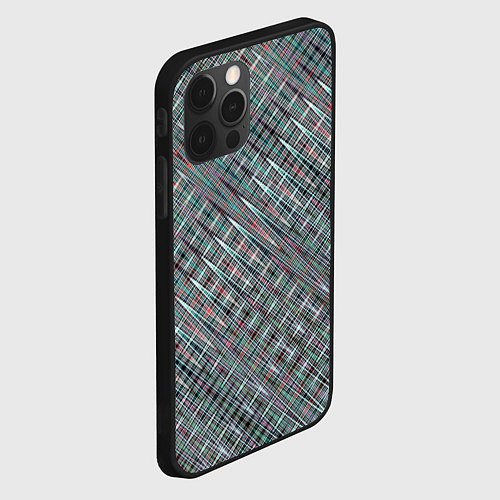 Чехол iPhone 12 Pro Тёмный бирюзовый текстурированный / 3D-Черный – фото 2