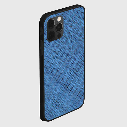 Чехол iPhone 12 Pro Тёмно-голубой текстурированный / 3D-Черный – фото 2