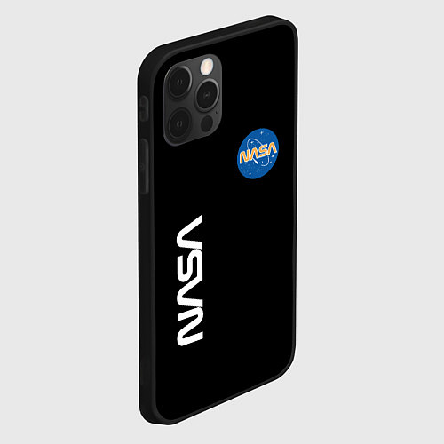 Чехол iPhone 12 Pro NASA logo usa space / 3D-Черный – фото 2