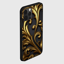 Чехол для iPhone 12 Pro Яркие золотые объемные узоры, цвет: 3D-черный — фото 2