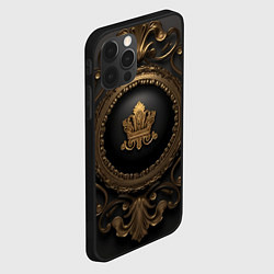 Чехол для iPhone 12 Pro Классические золотые узоры и корона, цвет: 3D-черный — фото 2