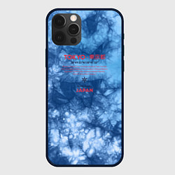 Чехол для iPhone 12 Pro Tokyo: tie-dye blue, цвет: 3D-черный