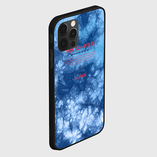 Чехол iPhone 12 Pro Tokyo: tie-dye blue / 3D-Черный – фото 2