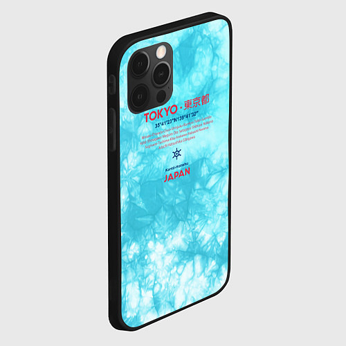 Чехол iPhone 12 Pro Tokyo: tie-dye azure / 3D-Черный – фото 2