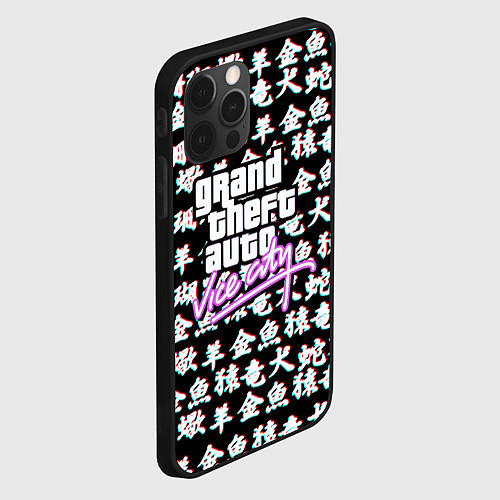 Чехол iPhone 12 Pro GTA vice city japan / 3D-Черный – фото 2