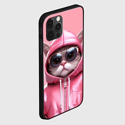 Чехол для iPhone 12 Pro Кошка в капюшоне, цвет: 3D-черный — фото 2