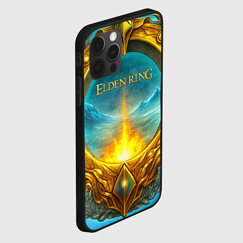 Чехол iPhone 12 Pro Elden Ring золотое кольцо и зимний холод / 3D-Черный – фото 2