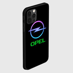 Чехол для iPhone 12 Pro Opel auto neon, цвет: 3D-черный — фото 2