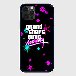 Чехол для iPhone 12 Pro GTA winter neon, цвет: 3D-черный