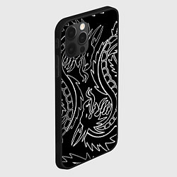 Чехол для iPhone 12 Pro Драконы татуировки самураи, цвет: 3D-черный — фото 2