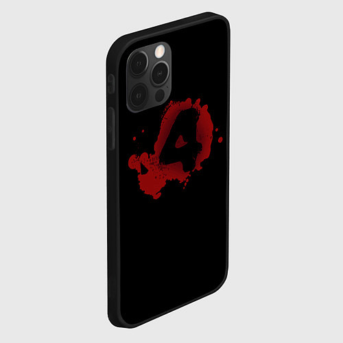 Чехол iPhone 12 Pro Left 4 Dead logo красный / 3D-Черный – фото 2