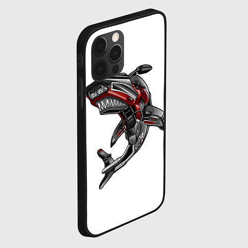 Чехол iPhone 12 Pro Moto shark / 3D-Черный – фото 2