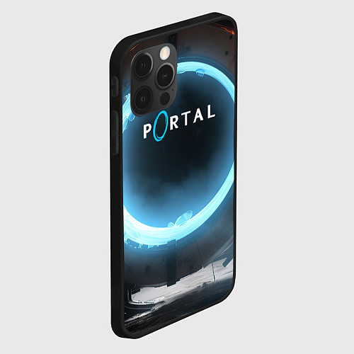 Чехол iPhone 12 Pro Portal logo game / 3D-Черный – фото 2