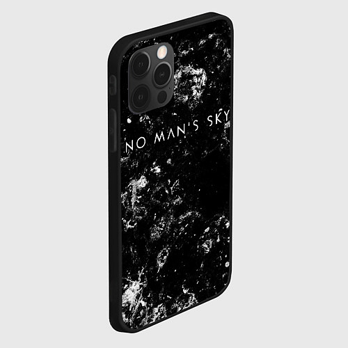 Чехол iPhone 12 Pro No Mans Sky black space asteroids / 3D-Черный – фото 2