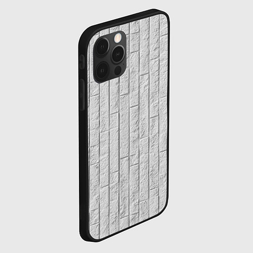 Чехол iPhone 12 Pro Текстура серого камня / 3D-Черный – фото 2