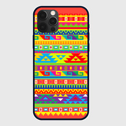 Чехол для iPhone 12 Pro Мексиканские этнические узоры, цвет: 3D-черный