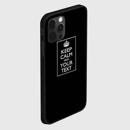 Чехол iPhone 12 Pro Keep calm and text / 3D-Черный – фото 2