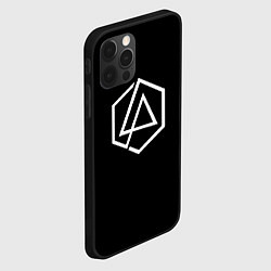 Чехол для iPhone 12 Pro Linkin park logo white, цвет: 3D-черный — фото 2