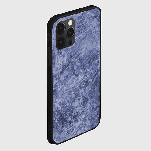 Чехол iPhone 12 Pro Абстракция - синий лёд / 3D-Черный – фото 2