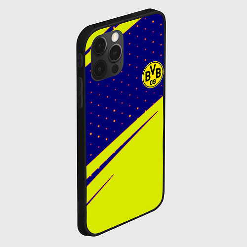 Чехол iPhone 12 Pro Borussia logo geometry / 3D-Черный – фото 2