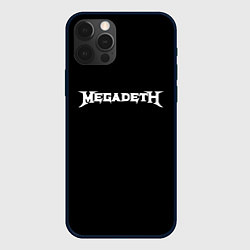 Чехол для iPhone 12 Pro Megadeth logo white, цвет: 3D-черный