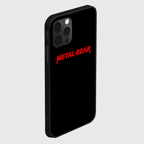 Чехол iPhone 12 Pro Metal gear red logo / 3D-Черный – фото 2