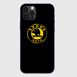 Чехол для iPhone 12 Pro Skoda yellow, цвет: 3D-черный