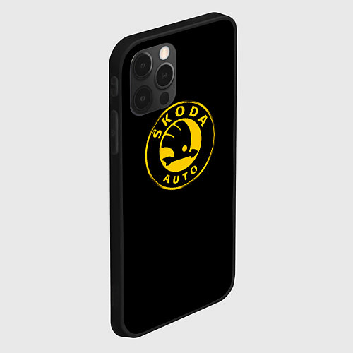 Чехол iPhone 12 Pro Skoda yellow / 3D-Черный – фото 2