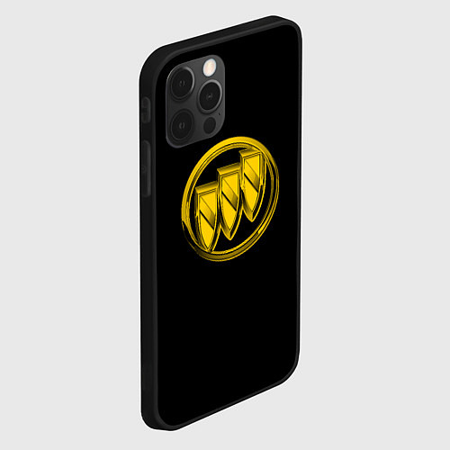 Чехол iPhone 12 Pro Buick logo yellow / 3D-Черный – фото 2