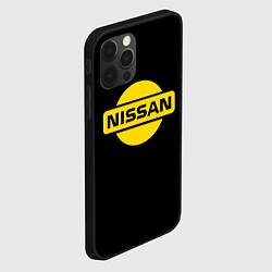 Чехол для iPhone 12 Pro Nissan yellow logo, цвет: 3D-черный — фото 2