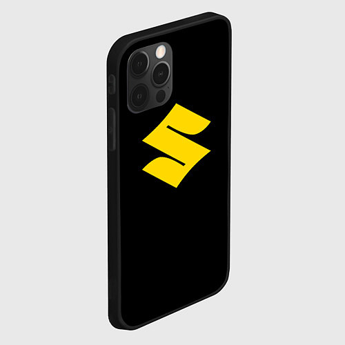 Чехол iPhone 12 Pro Suzuki logo yellow / 3D-Черный – фото 2