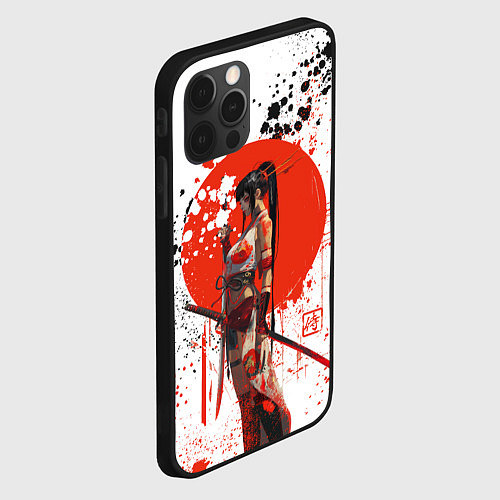 Чехол iPhone 12 Pro Женщина самурай / 3D-Черный – фото 2