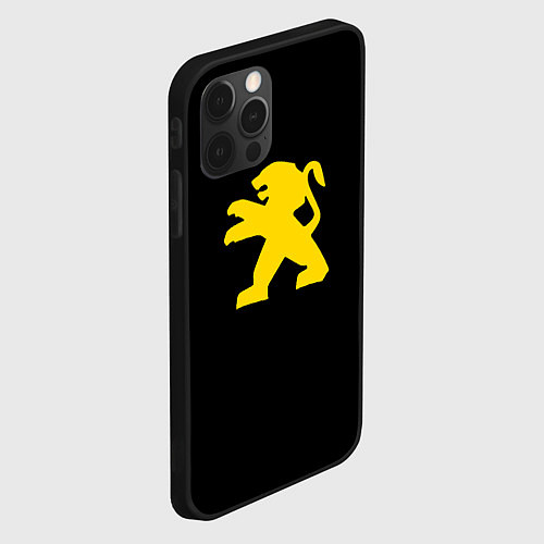 Чехол iPhone 12 Pro Peugeot logo yellow / 3D-Черный – фото 2