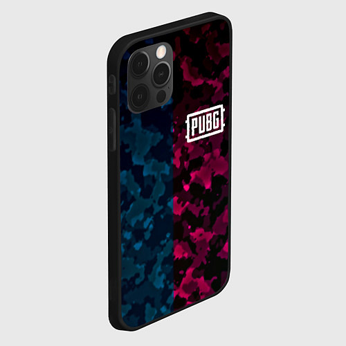 Чехол iPhone 12 Pro PUBG camo texture / 3D-Черный – фото 2