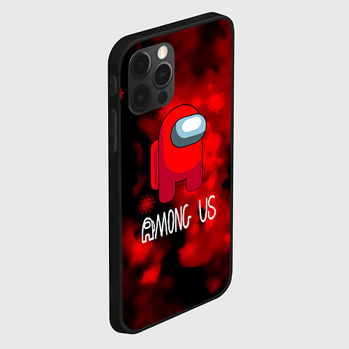 Чехол iPhone 12 Pro Among us красный / 3D-Черный – фото 2