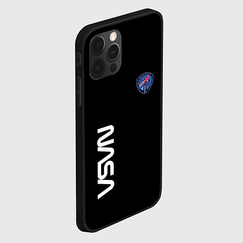 Чехол iPhone 12 Pro Nasa space steel / 3D-Черный – фото 2