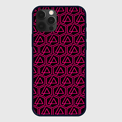 Чехол для iPhone 12 Pro Linkin park pink logo, цвет: 3D-черный