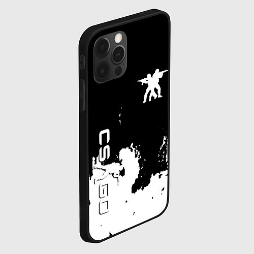 Чехол iPhone 12 Pro Контра белые лого / 3D-Черный – фото 2