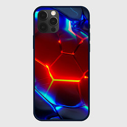 Чехол для iPhone 12 Pro Красные плиты с ярким светом, цвет: 3D-черный