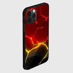 Чехол для iPhone 12 Pro Неоновые красные плиты с ярким светом, цвет: 3D-черный — фото 2