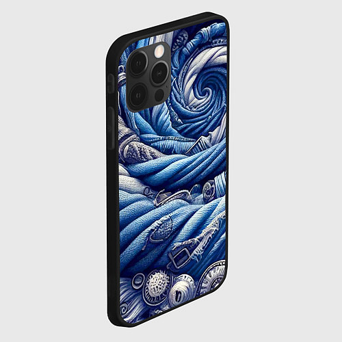 Чехол iPhone 12 Pro Denim funnel - fashion trend / 3D-Черный – фото 2