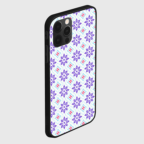 Чехол iPhone 12 Pro Красивый цветочный узор / 3D-Черный – фото 2