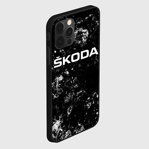 Чехол iPhone 12 Pro Skoda black ice / 3D-Черный – фото 2