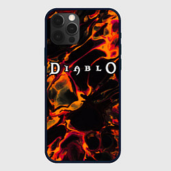 Чехол для iPhone 12 Pro Diablo red lava, цвет: 3D-черный