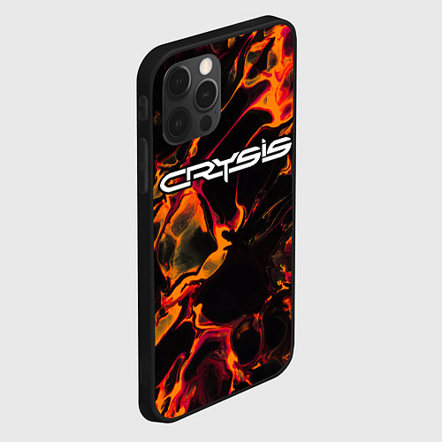 Чехол iPhone 12 Pro Crysis red lava / 3D-Черный – фото 2